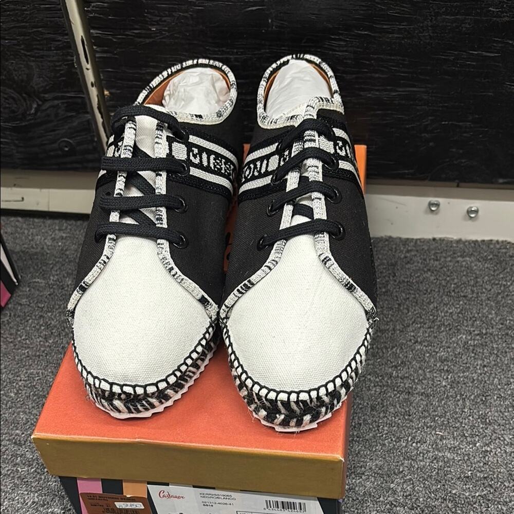 NWT Missoni Men's Black White Lace Up Espadrille Sneaker Shoes Size 41 US 11